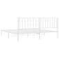 vidaXL Estructura de cama de metal con cabecero blanco 193x203 cm vidaXL Estructura de cama de metal con cabecero blanco 193x203 cm