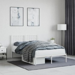 vidaXL Estructura de cama de metal con cabecero blanca 120x200 cm
