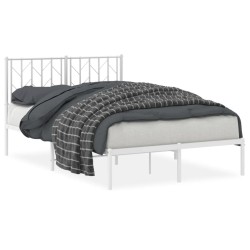 vidaXL Estructura de cama de metal con cabecero blanca 120x200 cm