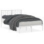 vidaXL Estructura de cama de metal con cabecero blanca 120x200 cm vidaXL Estructura de cama de metal con cabecero blanca 120x200 cm