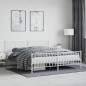 vidaXL Estructura cama metal con cabecero y estribo blanco 180x200 cm vidaXL Estructura cama metal con cabecero y estribo blanco 180x200 cm