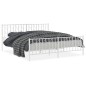 vidaXL Estructura cama metal con cabecero y estribo blanco 180x200 cm vidaXL Estructura cama metal con cabecero y estribo blanco 180x200 cm