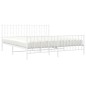 vidaXL Estructura cama metal con cabecero y estribo blanco 180x200 cm vidaXL Estructura cama metal con cabecero y estribo blanco 180x200 cm