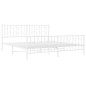 vidaXL Estructura cama metal con cabecero y estribo blanco 180x200 cm vidaXL Estructura cama metal con cabecero y estribo blanco 180x200 cm