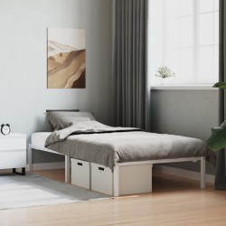 vidaXL Estructura de cama de metal blanca 107x203 cm