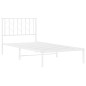 vidaXL Estructura de cama de metal con cabecero blanco 90x190 cm vidaXL Estructura de cama de metal con cabecero blanco 90x190 cm
