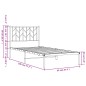 vidaXL Estructura de cama de metal con cabecero blanco 90x190 cm vidaXL Estructura de cama de metal con cabecero blanco 90x190 cm