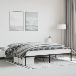vidaXL Estructura de cama de metal negro 200x200 cm