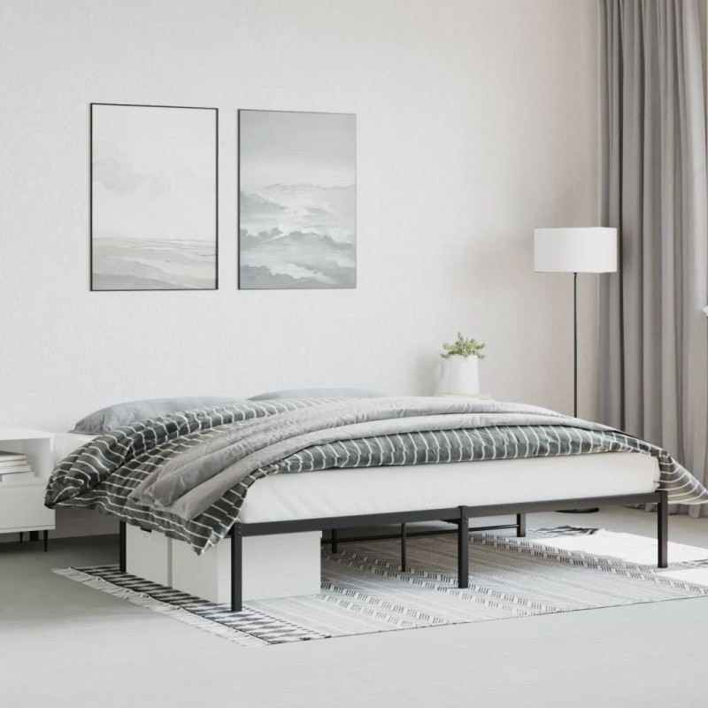 vidaXL Estructura de cama de metal negro 200x200 cm vidaXL Estructura de cama de metal negro 200x200 cm