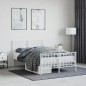 vidaXL Estructura cama metal con cabecero y estribo blanco 120x190 cm vidaXL Estructura cama metal con cabecero y estribo blanco 120x190 cm