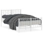 vidaXL Estructura cama metal con cabecero y estribo blanco 120x190 cm vidaXL Estructura cama metal con cabecero y estribo blanco 120x190 cm