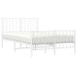 vidaXL Estructura cama metal con cabecero y estribo blanco 120x190 cm vidaXL Estructura cama metal con cabecero y estribo blanco 120x190 cm