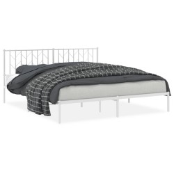 vidaXL Estructura de cama de metal con cabecero blanco 180x200 cm