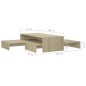 vidaXL Mesa centro apilable contrachapada roble Sonoma 100x100x26,5 cm vidaXL Mesa centro apilable contrachapada roble Sonoma 100x100x26,5 cm