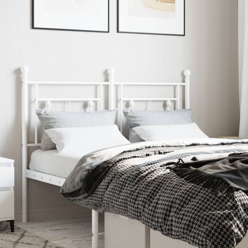 vidaXL Cabecero de metal blanco 120 cm vidaXL Cabecero de metal blanco 120 cm