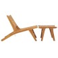 vidaXL Silla de jardín con reposapiés de madera maciza de teca vidaXL Silla de jardín con reposapiés de madera maciza de teca