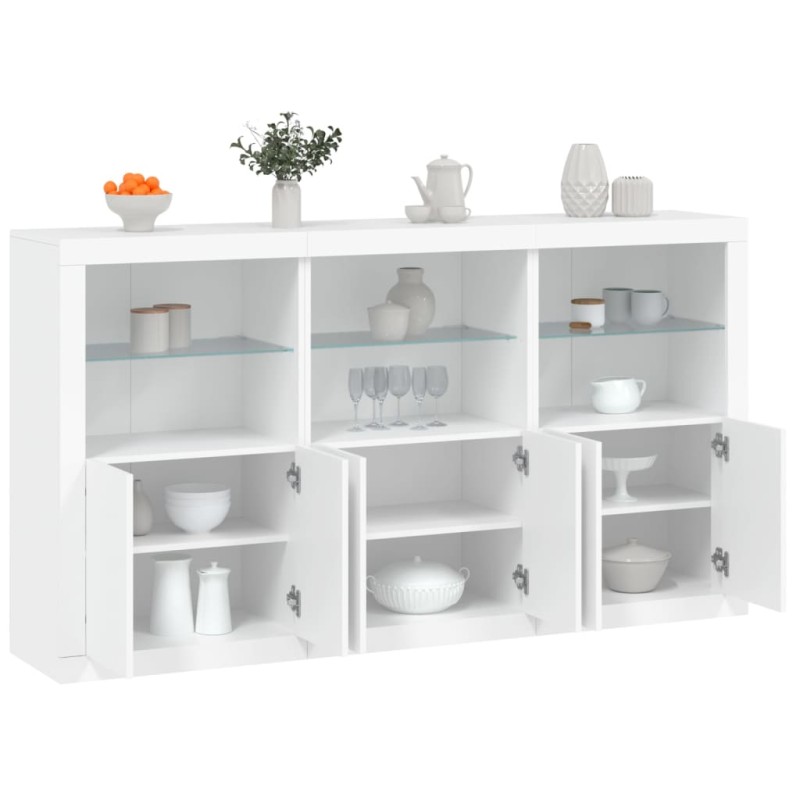 vidaXL Aparador con luces LED blanco 181,5x37x100 cm vidaXL Aparador con luces LED blanco 181,5x37x100 cm