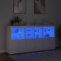 vidaXL Aparador con luces LED blanco 202x37x100 cm vidaXL Aparador con luces LED blanco 202x37x100 cm
