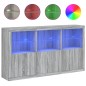 vidaXL Aparador con luces LED gris Sonoma 181,5x37x100 cm vidaXL Aparador con luces LED gris Sonoma 181,5x37x100 cm