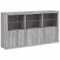 vidaXL Aparador con luces LED gris Sonoma 181,5x37x100 cm vidaXL Aparador con luces LED gris Sonoma 181,5x37x100 cm