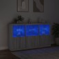 vidaXL Aparador con luces LED gris Sonoma 181,5x37x100 cm vidaXL Aparador con luces LED gris Sonoma 181,5x37x100 cm