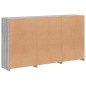 vidaXL Aparador con luces LED gris Sonoma 181,5x37x100 cm vidaXL Aparador con luces LED gris Sonoma 181,5x37x100 cm