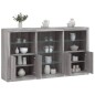 vidaXL Aparador con luces LED gris Sonoma 181,5x37x100 cm vidaXL Aparador con luces LED gris Sonoma 181,5x37x100 cm