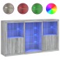 vidaXL Aparador con luces LED gris Sonoma 181,5x37x100 cm vidaXL Aparador con luces LED gris Sonoma 181,5x37x100 cm