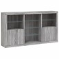 vidaXL Aparador con luces LED gris Sonoma 181,5x37x100 cm vidaXL Aparador con luces LED gris Sonoma 181,5x37x100 cm