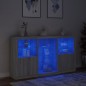 vidaXL Aparador con luces LED gris Sonoma 181,5x37x100 cm vidaXL Aparador con luces LED gris Sonoma 181,5x37x100 cm