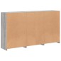 vidaXL Aparador con luces LED gris Sonoma 181,5x37x100 cm vidaXL Aparador con luces LED gris Sonoma 181,5x37x100 cm