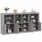 vidaXL Aparador con luces LED gris Sonoma 202x37x100 cm vidaXL Aparador con luces LED gris Sonoma 202x37x100 cm
