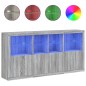 vidaXL Aparador con luces LED gris Sonoma 202x37x100 cm vidaXL Aparador con luces LED gris Sonoma 202x37x100 cm
