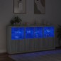 vidaXL Aparador con luces LED gris Sonoma 202x37x100 cm vidaXL Aparador con luces LED gris Sonoma 202x37x100 cm