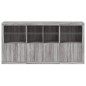 vidaXL Aparador con luces LED gris Sonoma 202x37x100 cm vidaXL Aparador con luces LED gris Sonoma 202x37x100 cm