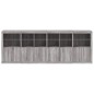 vidaXL Aparador con luces LED gris Sonoma 283x37x100 cm