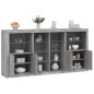 vidaXL Aparador con luces LED gris Sonoma 202x37x100 cm vidaXL Aparador con luces LED gris Sonoma 202x37x100 cm