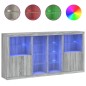 vidaXL Aparador con luces LED gris Sonoma 202x37x100 cm vidaXL Aparador con luces LED gris Sonoma 202x37x100 cm