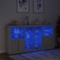 vidaXL Aparador con luces LED gris Sonoma 202x37x100 cm vidaXL Aparador con luces LED gris Sonoma 202x37x100 cm