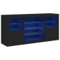 vidaXL Aparador con luces LED negro 142,5x37x67 cm vidaXL Aparador con luces LED negro 142,5x37x67 cm