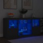 vidaXL Aparador con luces LED negro 142,5x37x67 cm vidaXL Aparador con luces LED negro 142,5x37x67 cm