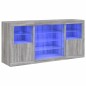 vidaXL Aparador con luces LED gris Sonoma 142,5x37x67 cm vidaXL Aparador con luces LED gris Sonoma 142,5x37x67 cm