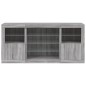 vidaXL Aparador con luces LED gris Sonoma 142,5x37x67 cm vidaXL Aparador con luces LED gris Sonoma 142,5x37x67 cm
