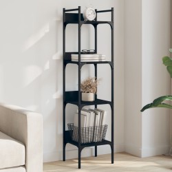 vidaXL Librería de 4 estantes madera ingeniería negro 35x30x138,5 cm