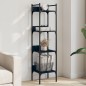 vidaXL Librería de 4 estantes madera ingeniería negro 35x30x138,5 cm