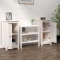 vidaXL Aparadores 2 uds madera maciza de pino blanco 40x35x80 cm vidaXL Aparadores 2 uds madera maciza de pino blanco 40x35x80 cm