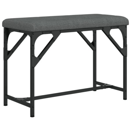 vidaXL Banco de comedor acero y tela gris oscuro 62x32x45 cm