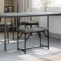 vidaXL Banco de comedor acero y tela gris oscuro 62x32x45 cm