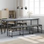 vidaXL Banco de comedor acero y tela gris oscuro 186x32x45 cm vidaXL Banco de comedor acero y tela gris oscuro 186x32x45 cm