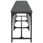 vidaXL Banco de comedor acero y tela gris oscuro 186x32x45 cm vidaXL Banco de comedor acero y tela gris oscuro 186x32x45 cm